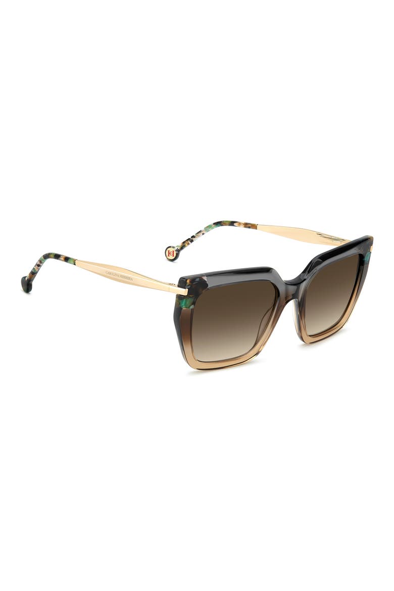 55mm Rectangular Sunglasses, Alternate, color, BROWN SHADED GREY/ BROWN SF