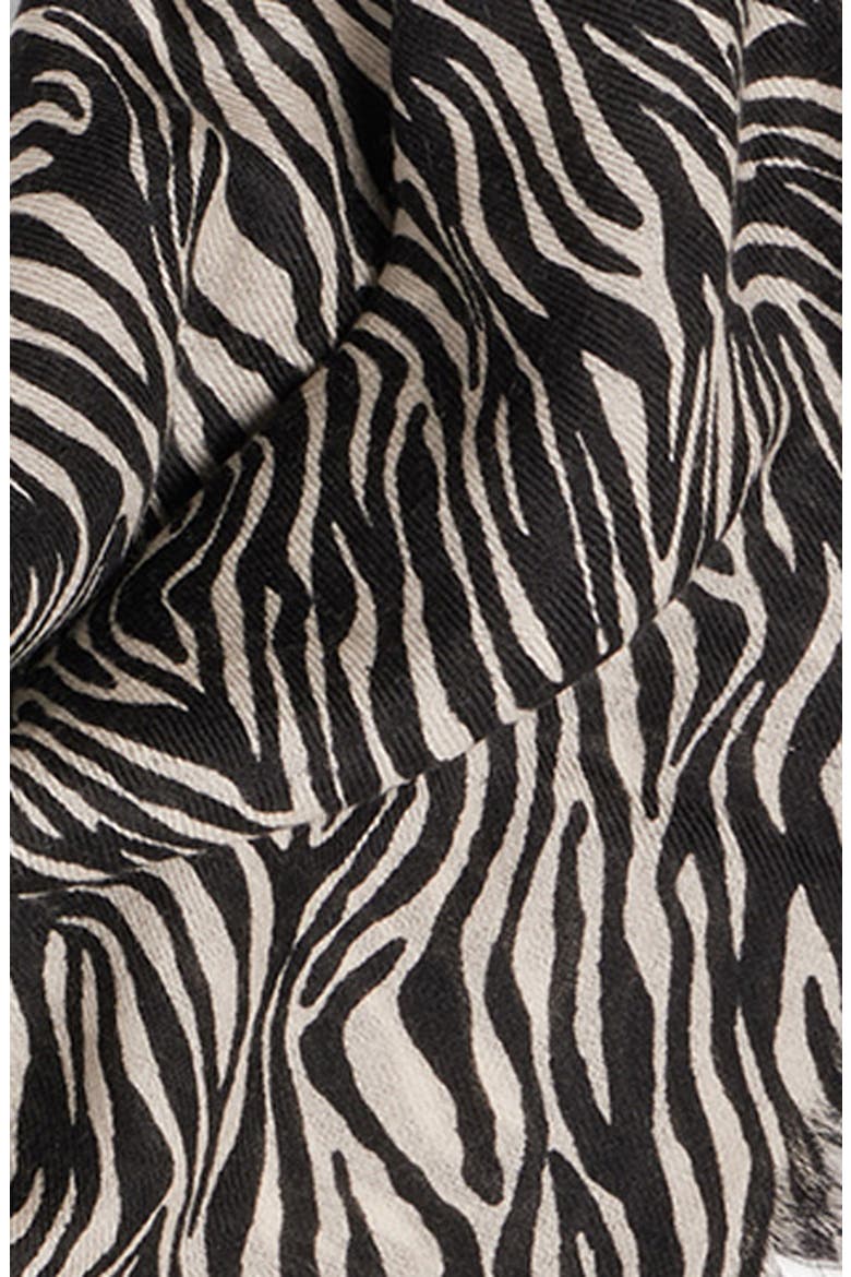Alecia Wool & Cashmere Scarf, Alternate, color, ZEBRA 20ZA