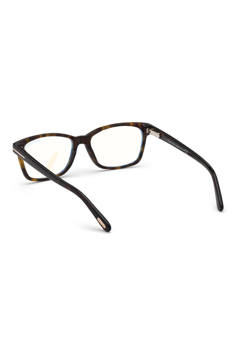 53mm Rectangular Blue Light Blocking Optical Glasses, Alternate, color, HAVANA / BLUE BLOCK