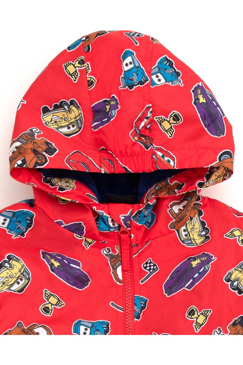 Cars Fleece Hooded Rain Jacket, Alternate, color, Lightning McQueen Red