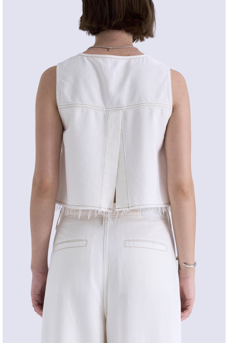 Rue Sleeveless Denim Top, Alternate, color, OFF WHITE