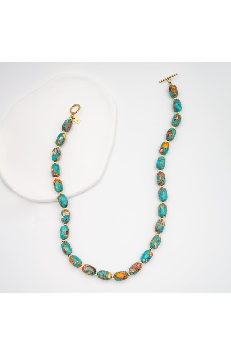 Starfish Project Sierra Bloom Turquoise Emperor Stone Beaded Necklace, Main, color, Turquoise