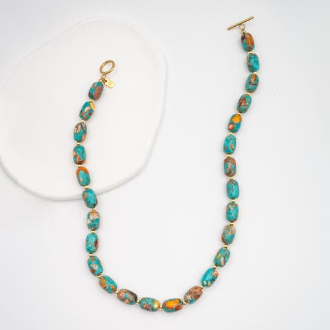 Sierra Bloom Turquoise Emperor Stone Beaded Necklace