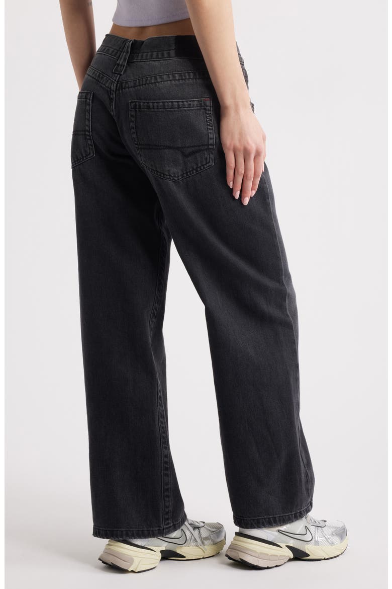 Kayla Low Rider Wide Leg Jeans, Alternate, color, BLACK