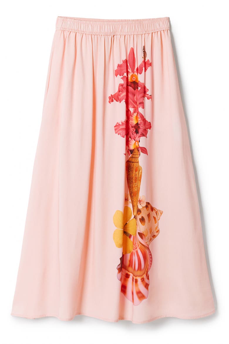 Fal Shell Lacroix Floral Print A-Line Skirt, Alternate, color, PINK