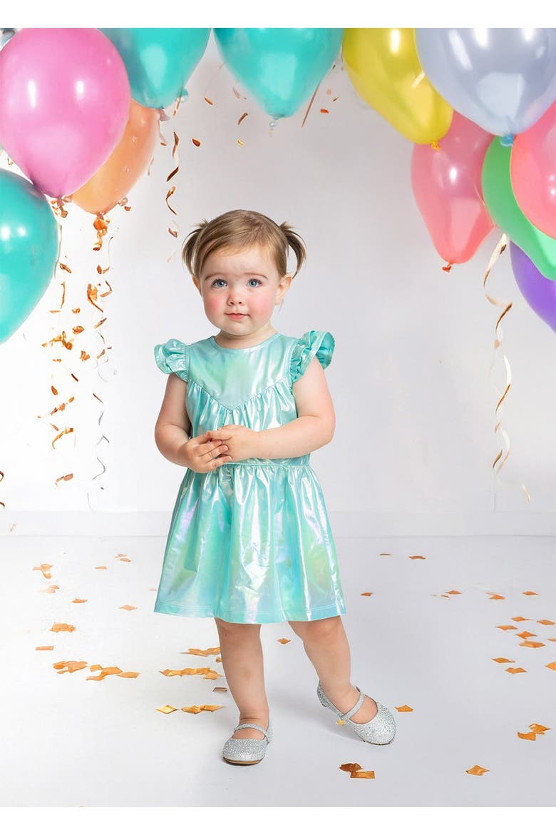 Aquamarine Cap Sleeve Dress, Alternate, color, Blue