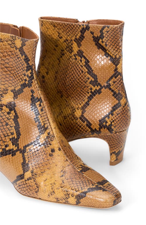 Staud Wally Snakeskin Embossed Bootie In Animal Print