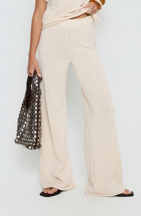 Calisse High Waist Wide Leg Knit Pants
