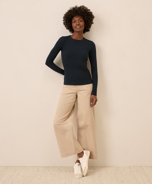 Pact Perfect Rib Long Sleeve Tee In Black