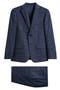 Kids' Skinny Fit Navy Plaid Suit
