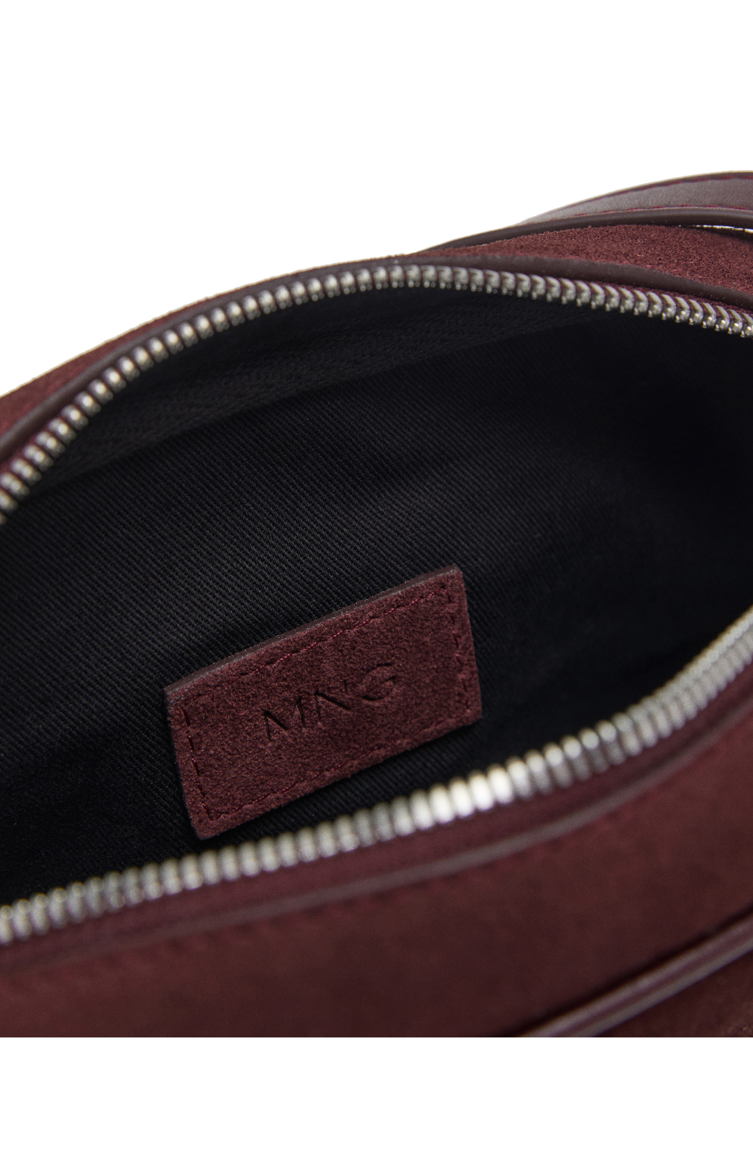 MANGO Suede Shoulder Bag, Alternate, color, Burgundy