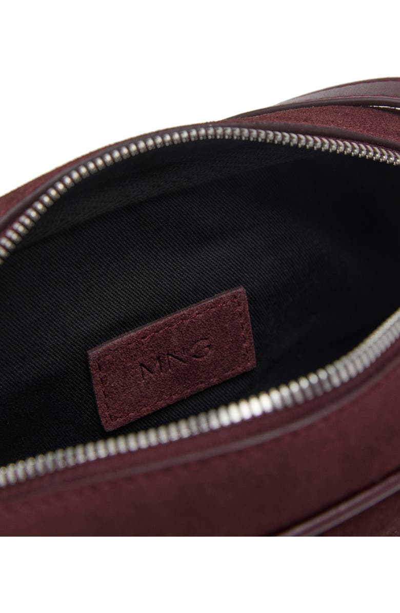 MANGO Suede Shoulder Bag, Alternate, color, Burgundy