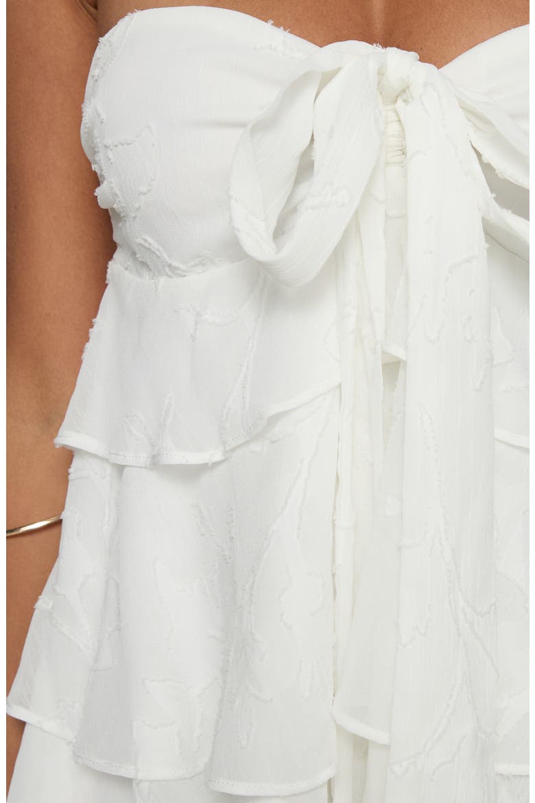 Kalari Strapless Layered Minidress, Alternate, color, WHITE