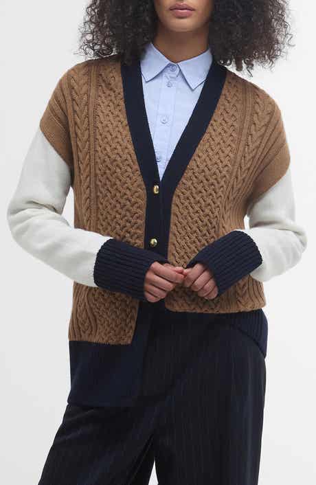 Barbour Marcy Colorblock Mixed Stitch Cardigan