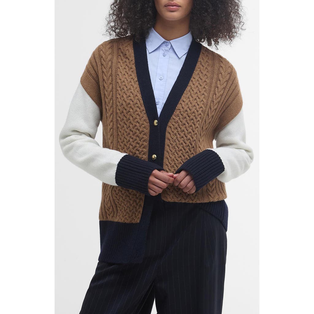 Barbour Marcy Colorblock Mixed Stitch Cardigan In Multi