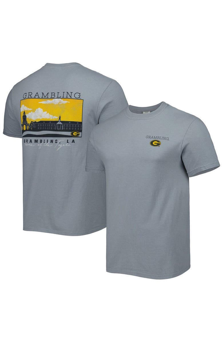 IMAGE ONE Men's Gray Grambling Tigers Campus Scenery Comfort Color T-Shirt, Main, color, Gray