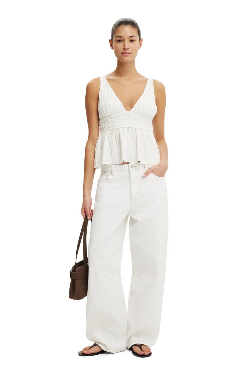 Cotton On Women's Greta Babydoll Tank, Alternate, color, Vintage White