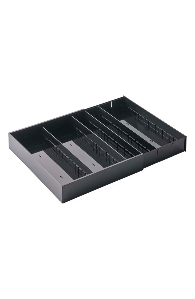 Yamazaki Expandable Cutlery Organizer, Main, color, Black