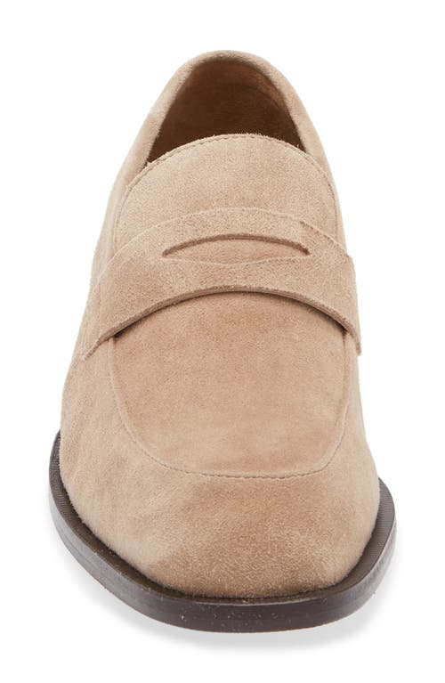 Hugo Boss Boss Limber Penny Loafer In Medium Beige Suede
