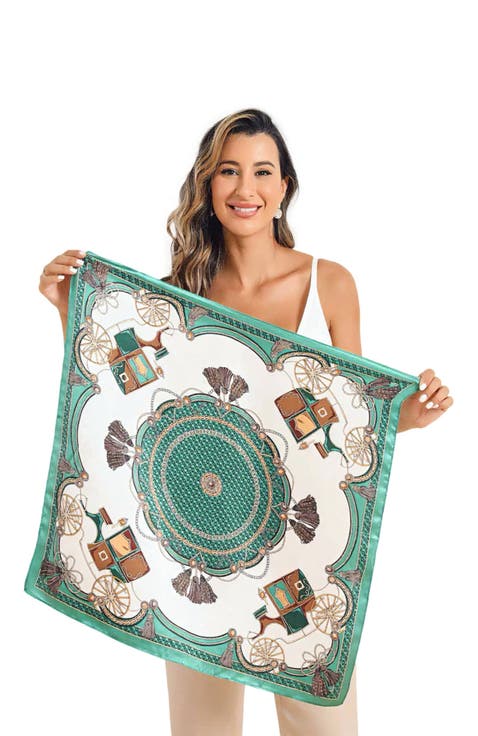 Pure Silk Printed Square Scarf