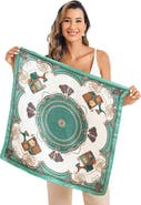 SILKSILKY Pure Silk Printed Square Scarf