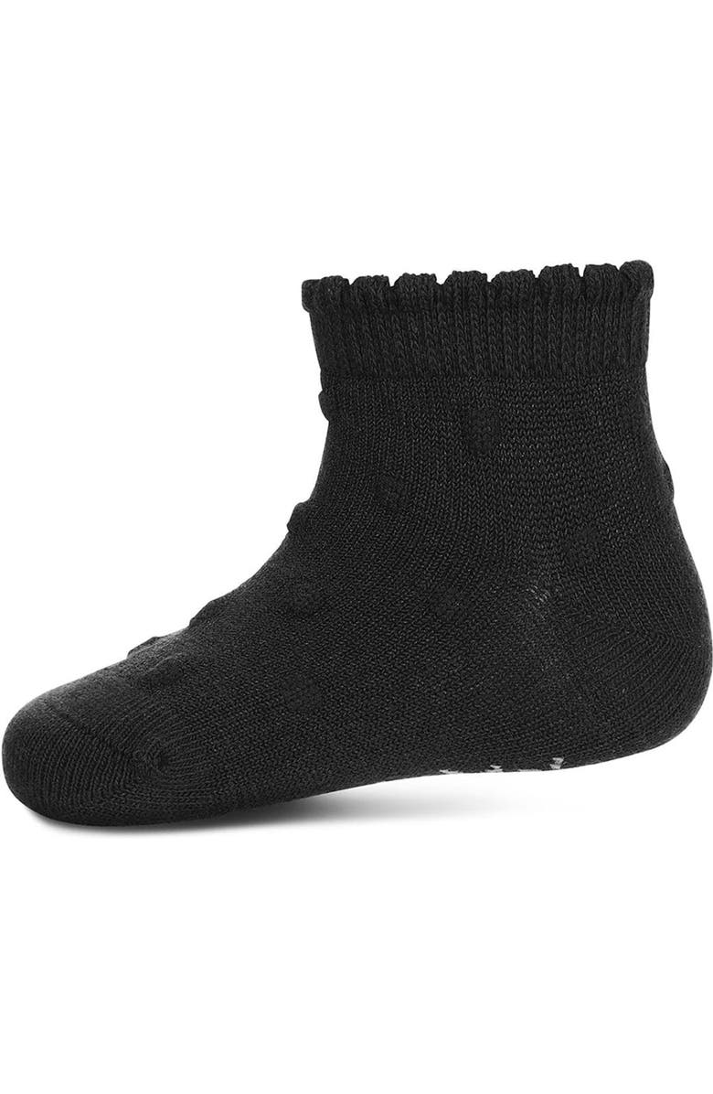 MeMoi Swiss Dot Anklet Socks, Main, color, Black