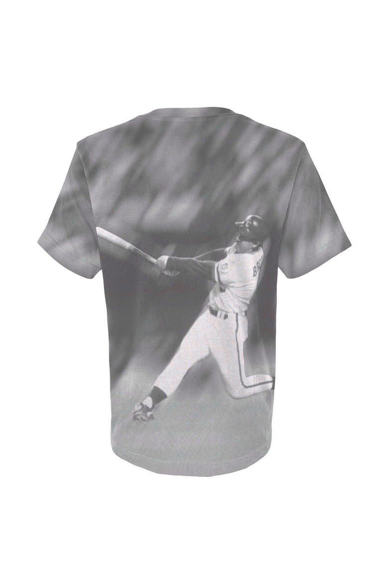 Youth Mitchell & Ness George Brett White Kansas City Royals Sublimated Player T-Shirt, Alternate, color, Gray