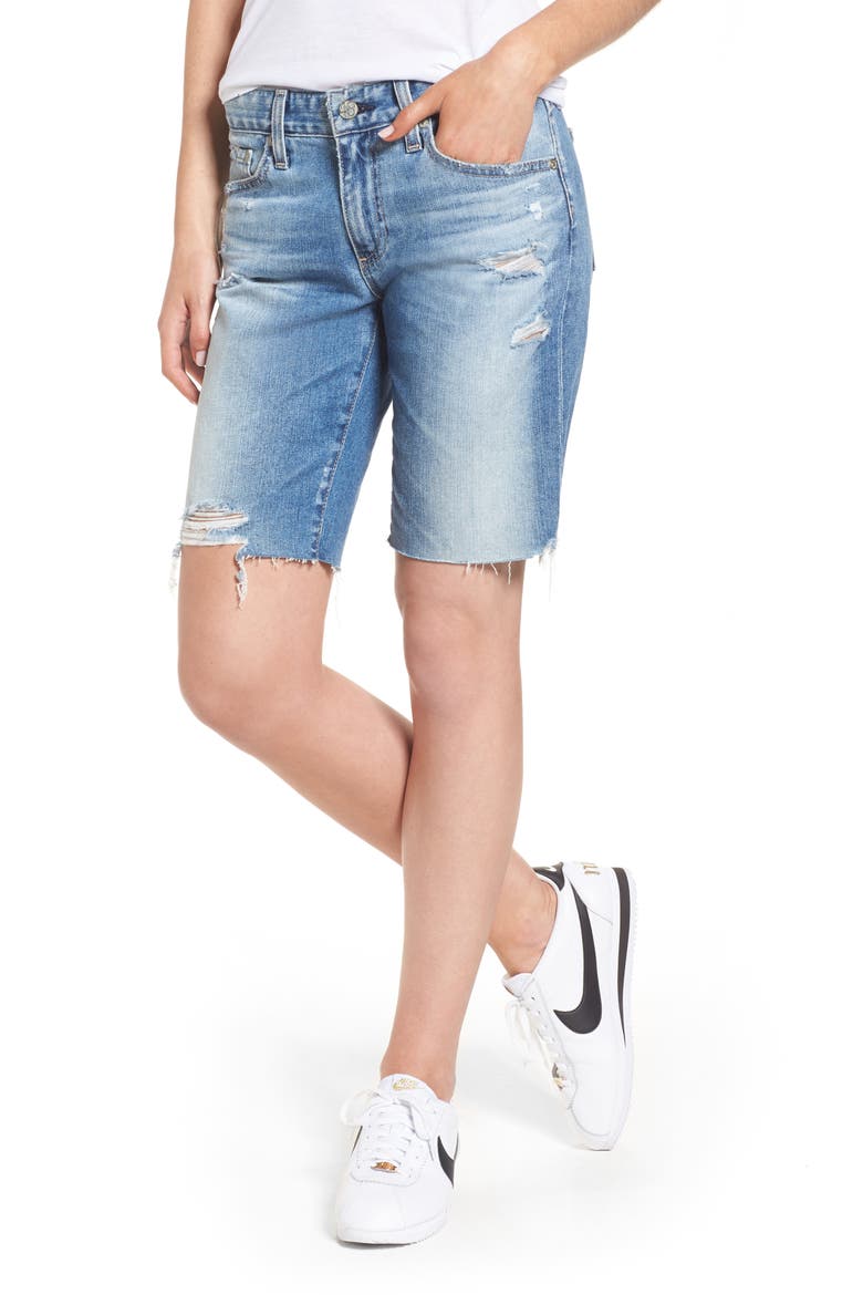 Nikki Cutoff Denim Shorts, Main, color, 16 YEARS INDIGO