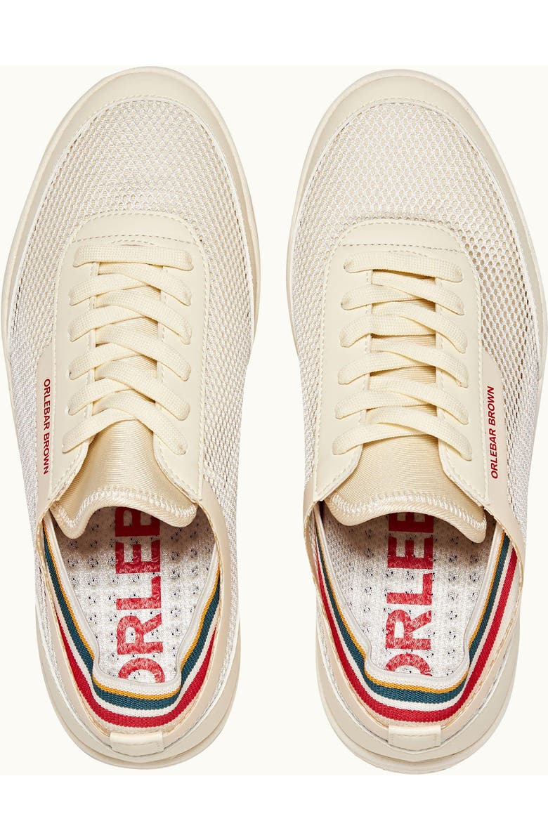 Orlebar Brown Larson O.B Stripe Shoe You Can Swim, Alternate, color, White/Orange/Aquamarine
