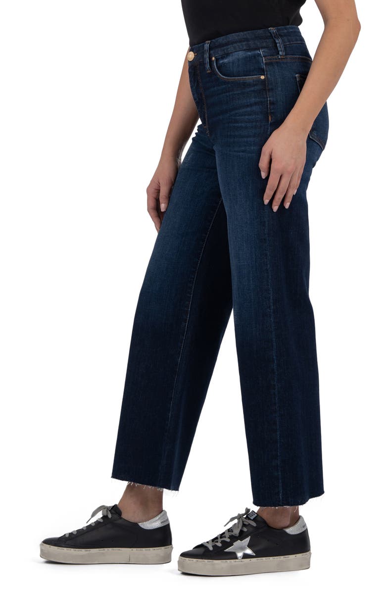 Meg High Waist Raw Hem Wide Leg Jeans