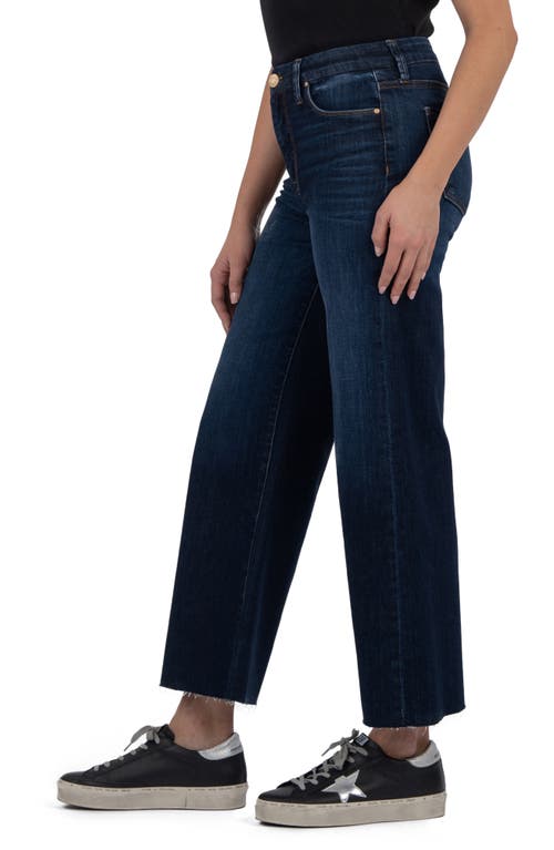 Kut From The Kloth Meg High Waist Raw Hem Wide Leg Jeans In Blue