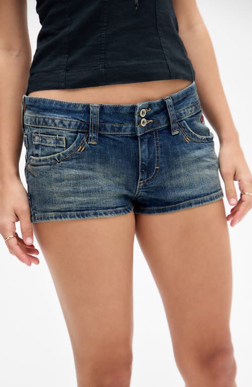 Shop Bdg Urban Outfitters Piper Low Rise Denim Shorts In Dark Vintage