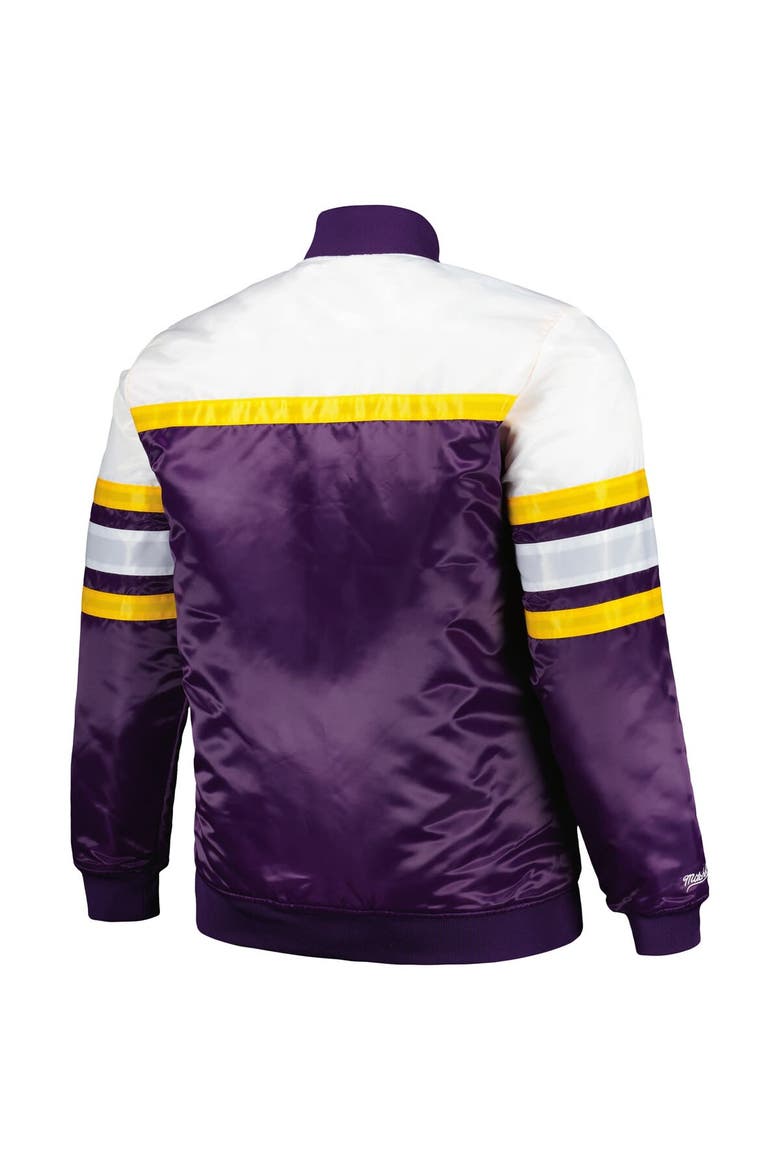 Men's Mitchell & Ness Purple/Gold Los Angeles Lakers Big & Tall Heavyweight Full-Snap Satin Jacket, Alternate, color, Purple