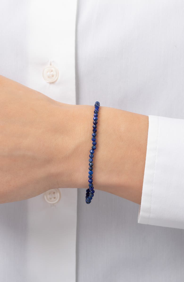 Zoe Lev Lapis Lazuli Stretch Beaded Bracelet, Alternate, color, Blue Lapis