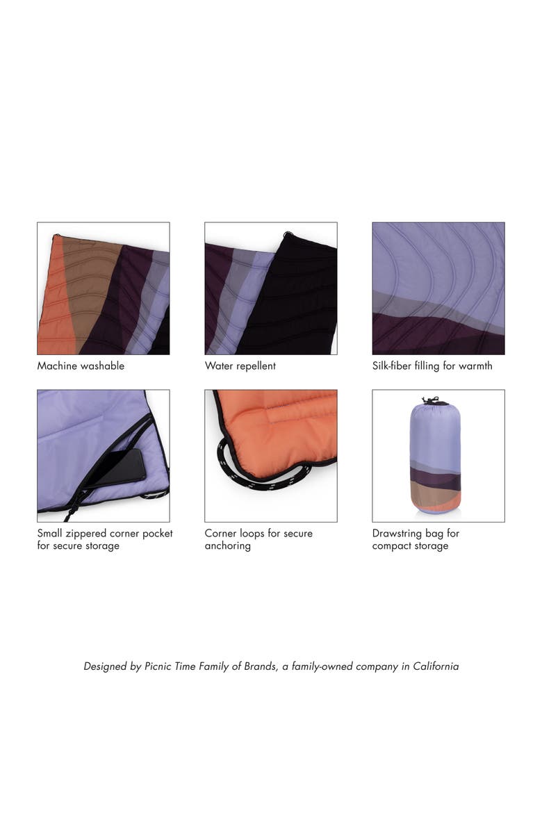 Aura Outdoor Puffer Blanket, Alternate, color, Sunset Desert
