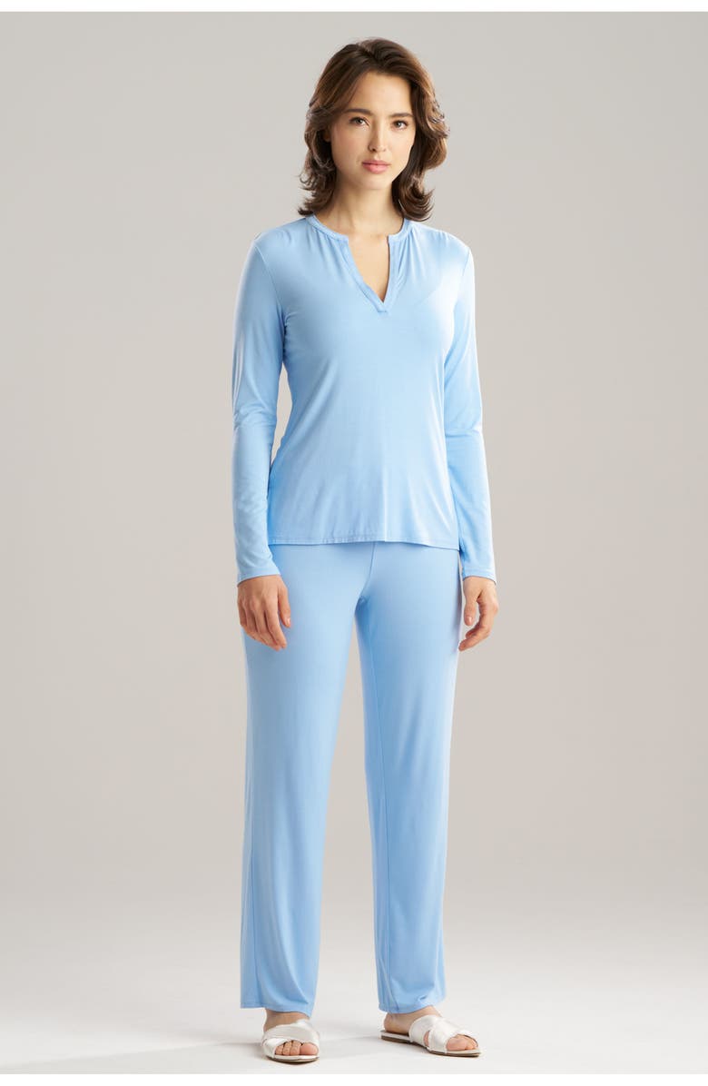 Natori Feathers Essentials Pajama Set, Main, color, Blue Jay
