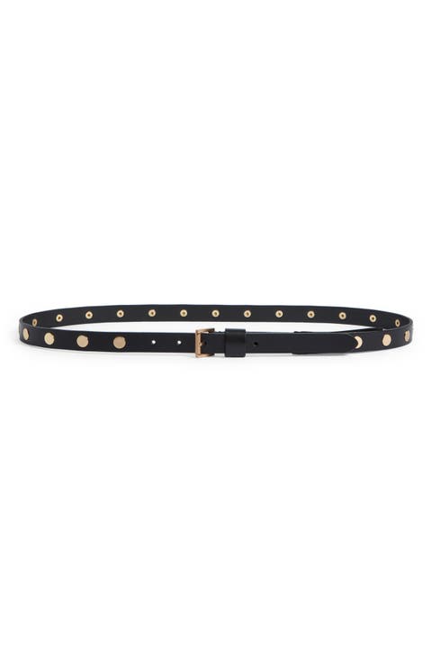 Flat Stud Leather Belt