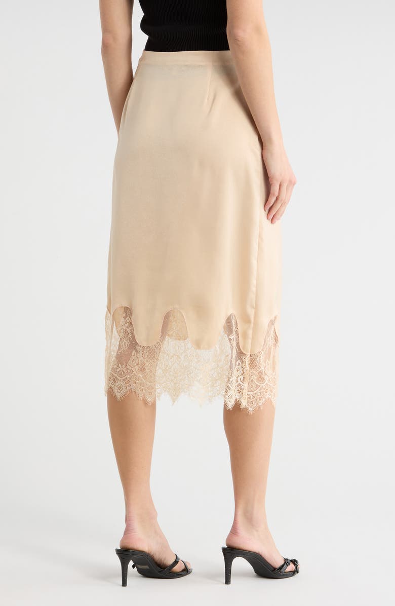 NSR Satin Lace Midi Skirt, Alternate, color, Champagne