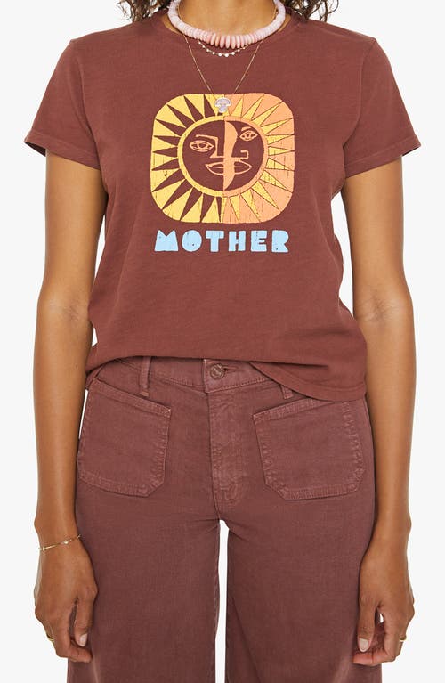 Mother Womens Sum Moon The Lil Sinful Graphic-pattern Cotton-jersey T-shirt In Burgundy