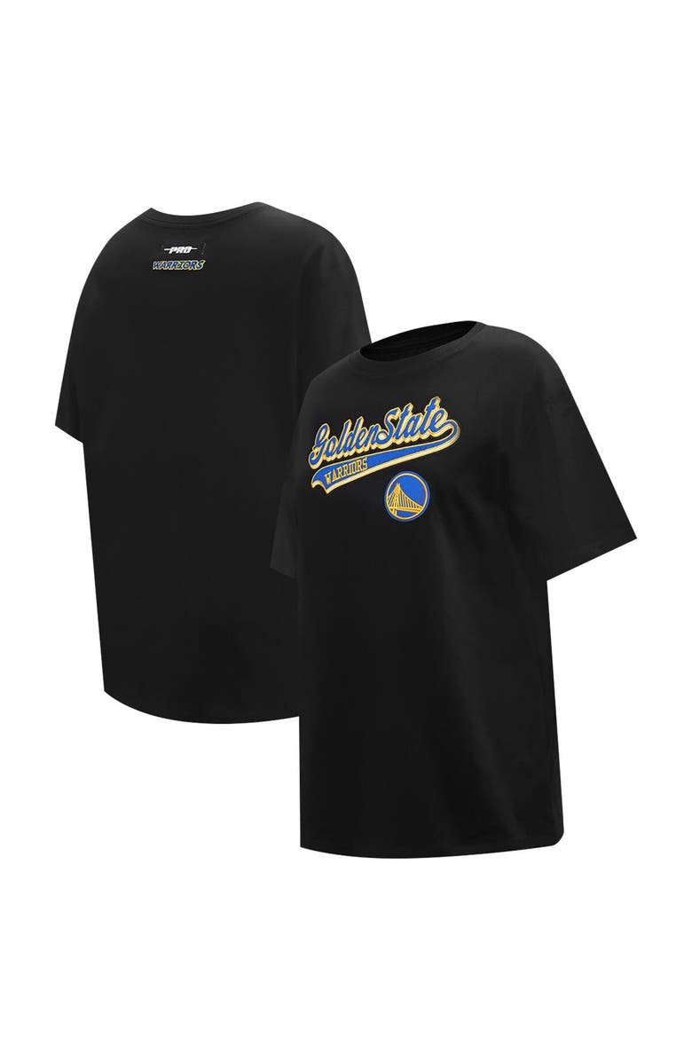 PRO STANDARD Women's Pro Standard Black Golden State Warriors Script Boyfriend T-Shirt, Main, color, Black