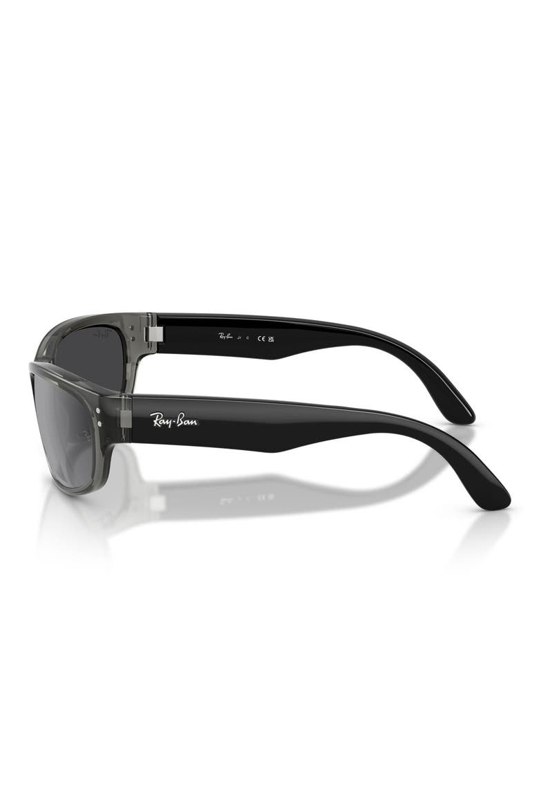 Kids' 55mm Square Sunglasses, Alternate, color, TRANSPARENT GREY / GREY SILVER