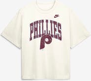 Nike Women's Nike Cream Philadelphia Phillies Arched Distressed Boxy T-Shirt