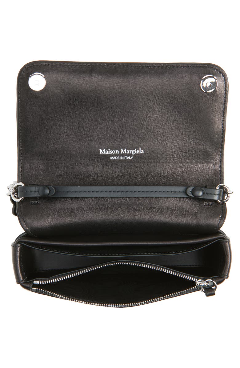 Maison Margiela Glam Slam Leather Wallet on a Chain, Alternate, color, Black