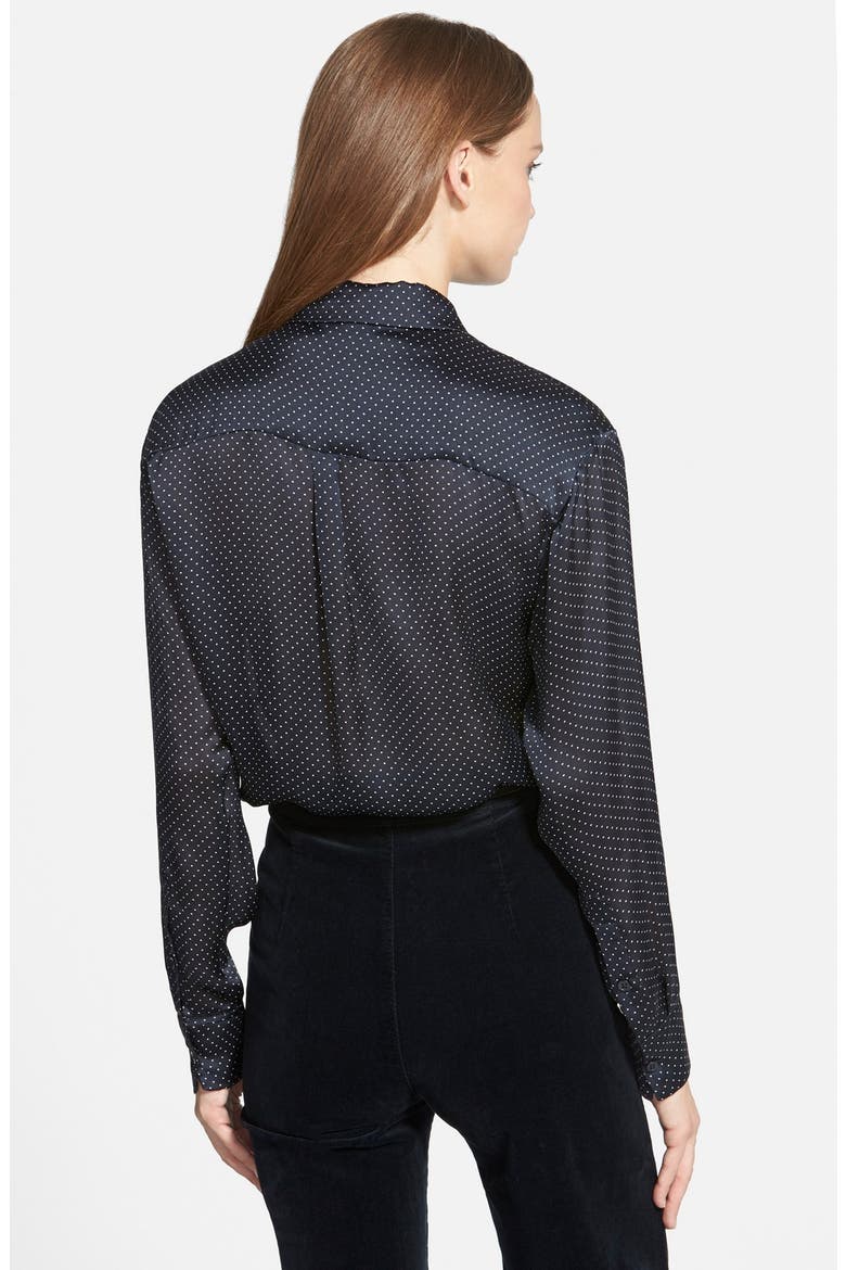 Alexa Chung for AG 'Dottie' Silk Shirt, Alternate, color, PINDOT PRINT