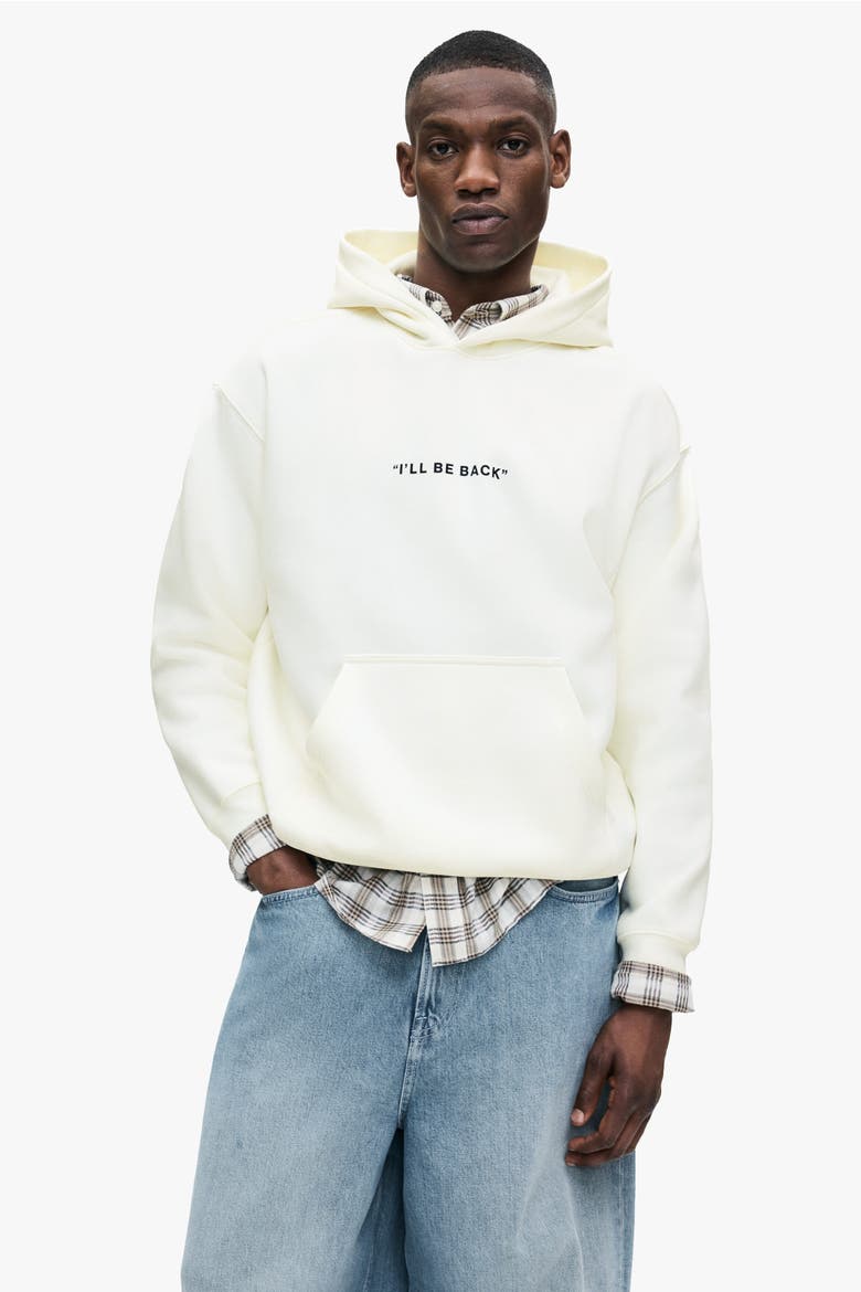 Loose Fit Printed Hoodie, Main, color, White/Terminator