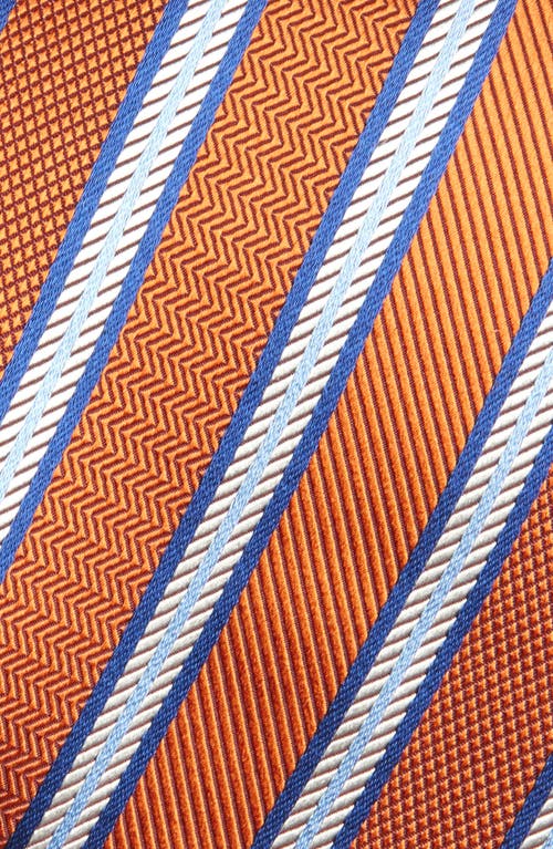 David Donahue Stripe Silk Tie In Multi