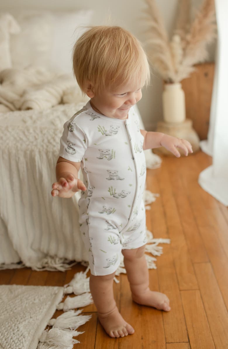 L'ovedbaby Hippo Print Organic Cotton Bodysuit, Alternate, color,