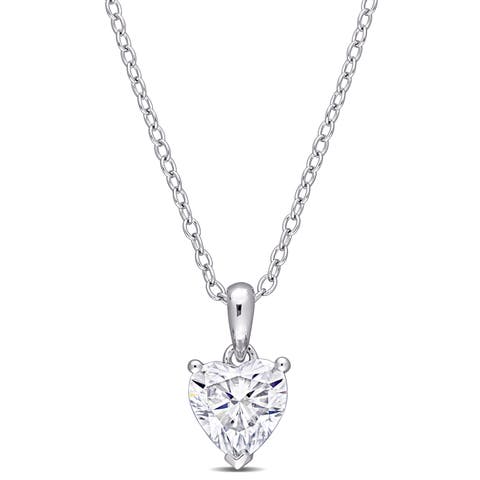 Moissanite Solitaire Heart Necklace