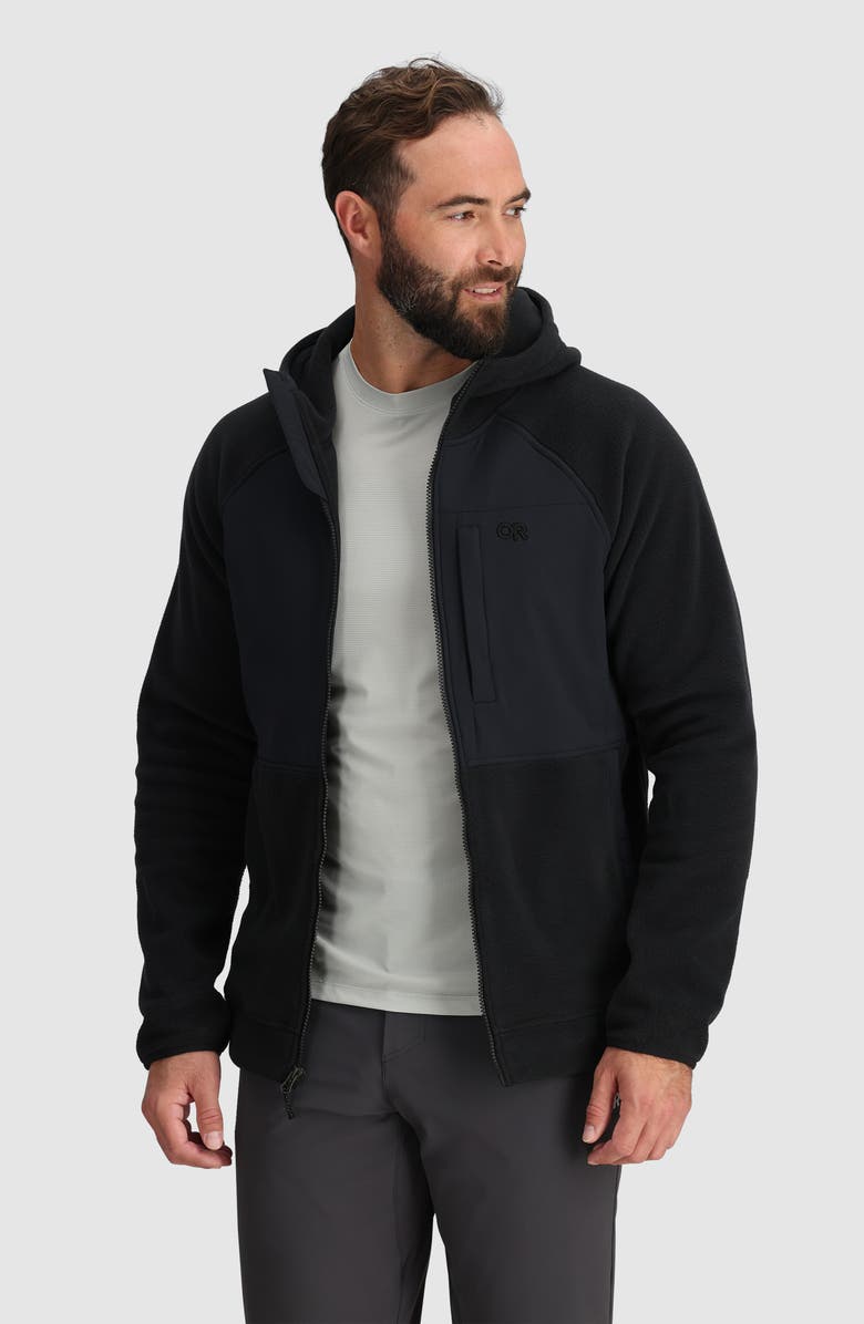 Outdoor Research Polartec 200 Hooded Jacket, Alternate, color, Black
