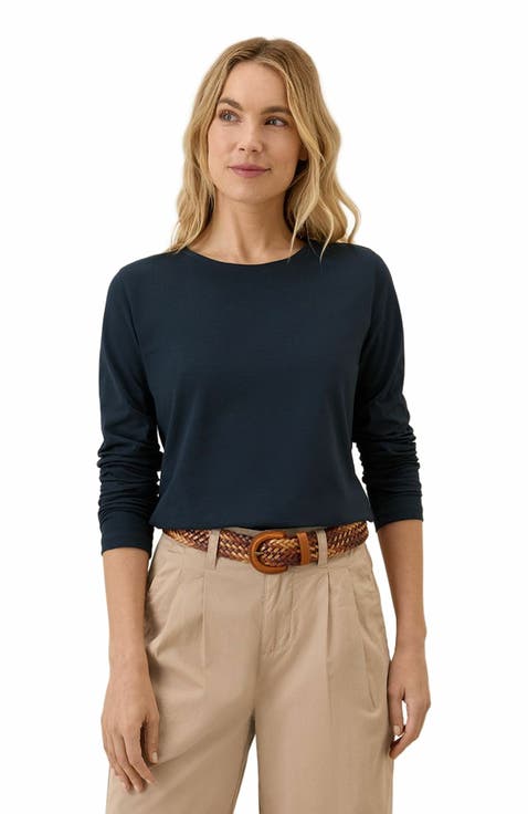 Luxe Stretch Jersey Slim Long Sleeve Tee